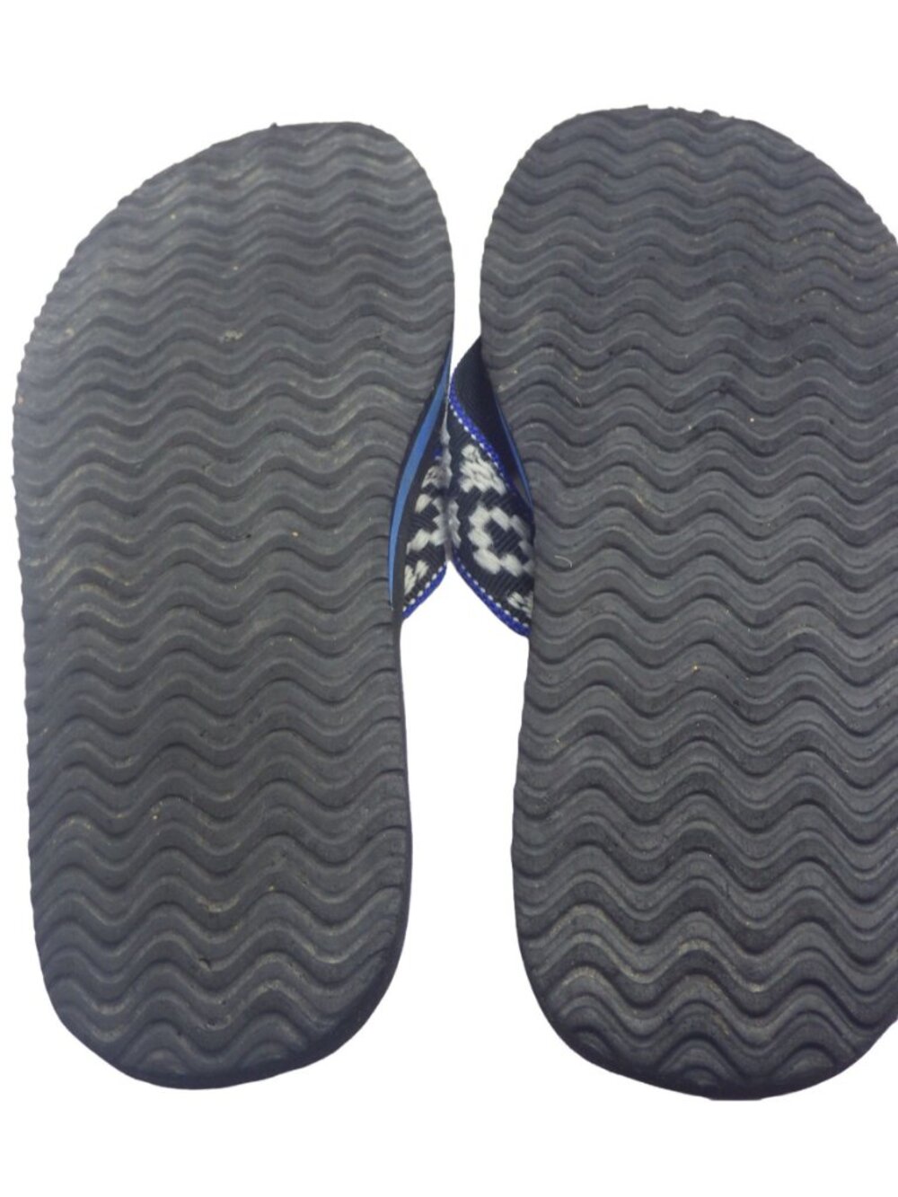 islander Flip Flop Mens Size 13 Black White Geometric Southwest Thong - Picture 3 of 3
